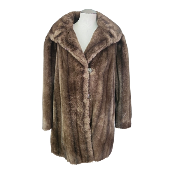 VTG Sears Tissavel Faux Fur Coat Size 18 ILGWU USA